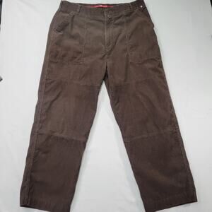 Victorinox Swiss Army Mens 41 Brown Cotton Utility Workwear Cargo Pants Corduroy